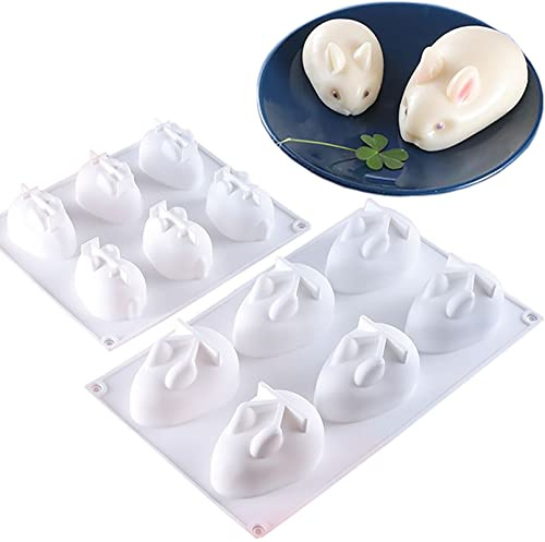 Silikon Backformen Ostern Kaninchen Form Pudding Mousse Kuchenform Fondant Kuchen Backformen Hitzebeständige Ostern Liefert 3 Größe (S, M, L) (L)