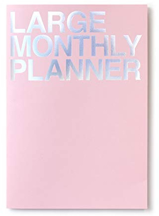 JSTORY Large Monthly Planner Lays Flat Undated Year Round Flexible Cover Goal/Time Organizer Thick Paper Eco Friendly Customizable Stitch Bound A4 16 Months 18 Sheets Pink
