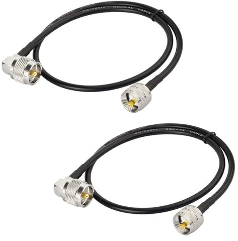 Superbat PL-259 UHF kabel UHF (PL259) Stecker auf Stecker, verlustarmes digitales RG58 Koaxialkabel 60cm RG58 für Amateurfunk und CB Funk, Antennenanalysator, Dummy Load, SWR Meter, 2 Stück
