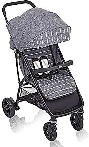 Graco Breaze Lite Buggy, leichter Buggy mit verstellbarer Rückenlehne und Liegeposition, , klein zusammenklappbar, Baby Buggy, Reisebuggy, inkl. Regenverdeck, ab Geburt bis 15 kg, grau, Suits Me