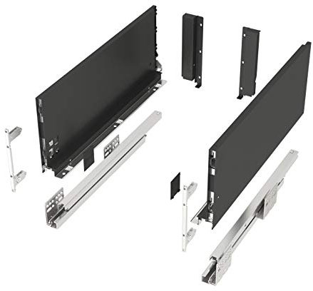 Schubkastensystem JUNKER-SLIM anthrazit Höhe: 167 mm Tiefe: 300 mm belastbar bis 40 Kg Soft-Close Schublade mit 13 mm schlanken Schubladenzargen