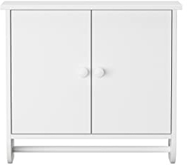 BM 4651 Armadietto Pensile/Mobile da Parete/Arredo Bagno, W56xD20xH51cm, MDF, Colore Bianco, Con 2 Ante e 1 Ripiano