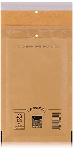 B2 200 St. Luftpolstertaschen Luftpolsterversandtaschen E-PACK B/2 Braun 140×225 Luftpolsterumschläge