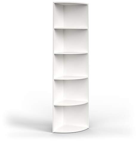 Vicco Wandregal Ecki, stehendes Bücherregal, Weiß, 40 x 180 cm
