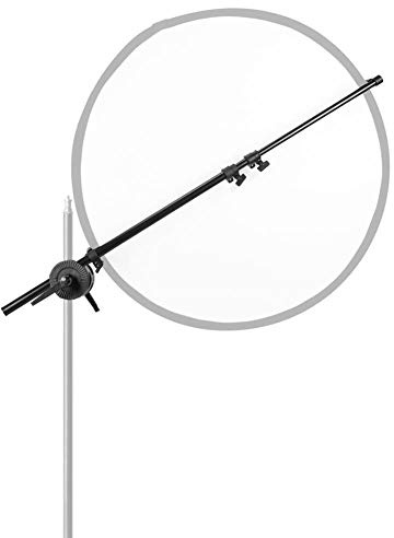 BOLLUMA Trépied Bras Girafe de 65 à 174 cm en Aluminium pour Réflecteur de Lumière, Bras de Flèche Bras d'extension avec Double Tête de Préhension pour Photo Support d'éclairage, Fond Pliable