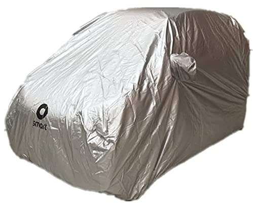 BENME Auto Abdeckplane Wasserdicht Autoplane Autoabdeckung Für Smart Forfour 453 Abdeckung Vollgarage Sonne UV Schutz Ganzgarage Mobile Garage Oxford Stoff SchutzhüLle Für Winter Sommer,Silver