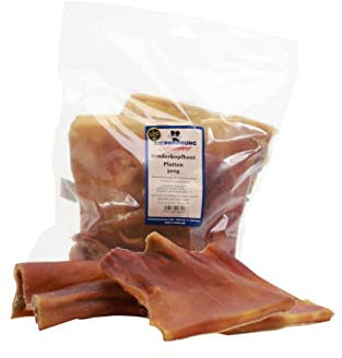 Tiernahrung Schwenner Rinderkopfhautplatten getrocknet - Dog Snacks Zahnpflege Hund - Hunde Kauartikel 500g