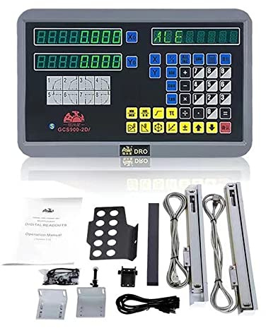 2 Axis DRO Digital Readout kit, Multi-Functional Digital Readout with Linear Glass Scale for Lathe Milling EDM Maschine (150mm+1000mm)