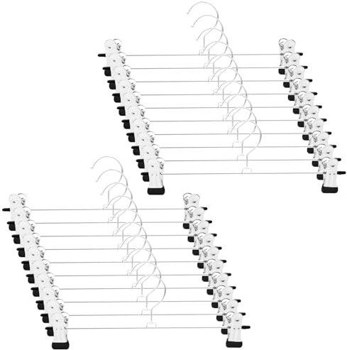 Baxcdyswe 20 Stück Hosenbügel, 30cm Kleiderbügel Gummiert Mit Anti-Rutsch Klammern Metall Rockbügel, Platzsparend Clips, Hosenkleiderbuegel Mehrfach Hosenkleiderbügel für Hosen Röcke Unterwäsche