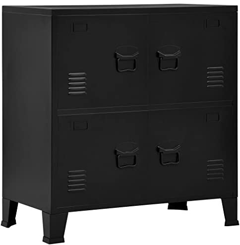 ARKEM Lagerschrank Industrial Schwarz 75x40x80 cm LagerschräNke Gartenschrank Lagerschrank Highboard Schrank Stahl