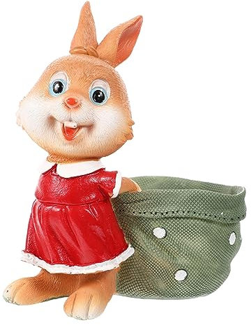 Supvox 1stück Cartoon Sukkulenten Blumentopf Kaninchen Design Handbemalt Resin Pflanzer Für Garten Balkon Tischdekoration Für Kleine Pflanzen Und Blumen