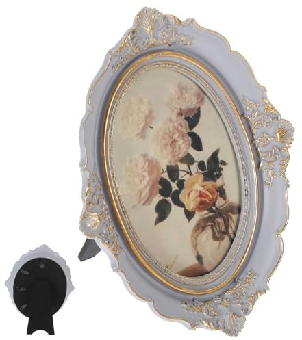 RORPOIR Marco De Fotos Ovalado Vintage Decorativo Para Pared Y Mesa Portarretratos Europeo Con Diseño Elegante Para Fotografías De Familia