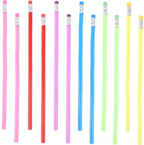 NUOBESTY 12 Stück Neuartiger Bleistift Weicher Bleistift Pvc 30 Cm Biegsamer