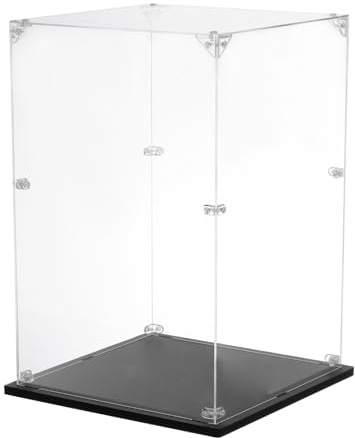 QUARKZMAN Acryl Display Case, 8''x10''x14'' Klarer Display-Box Aufbau Staubdichte Display-Box Aufbewahrungsorganisator für Sammlerstücke Action-Figuren