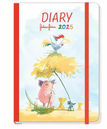 Helme Heine Diary A5 - Kalender 2025 - Heye-Verlag - Taschenkalender mit Lesebändchen, Gummibandverschluss und Einstecktasche - 15,2 cm x 21,5 cm