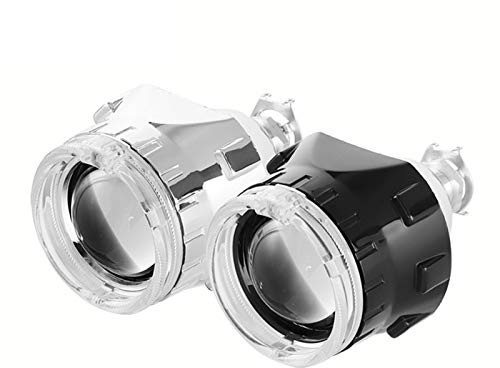 Angel Eyes, LED-Angel-Eyes, 2 x 2,5 Zoll (6,4 cm), LED-Angel Eyes, Bi-Xenon, Projektor-Linse, DRL H4, H7, H7, H1, H1, H1, H1, H1, H1, H11, H1, H11, H11, Universal-Licht (Farbe: Schwarz R