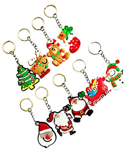Alasum 54stücke Teiliges Weihnachts Schlüsselanhänger Cartoon Schlüsselringe Als Charmante Taschenornamente Für Und Dekoration Zufällige Designs