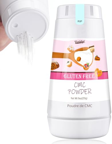 CMC Pulver 255g, Lebensmittelqualität CMC Pulver für Fondant, Eiscreme, Kuchen, Joghurt, Süßigkeiten und Modellierpaste, Carboxymethylcellulose - Natürliches Dickungsmittel und Feuchtigkeitshalter