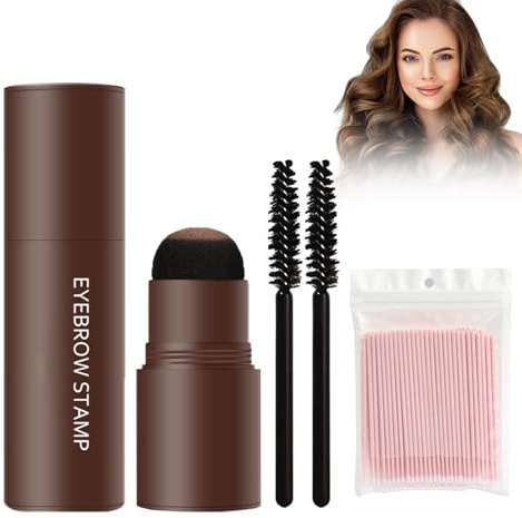 Rostblant Set di stencil per sopracciglia 33,5 g, polvere per sopracciglia waterproof, matita per sopracciglia waterproof (marrone chiaro)