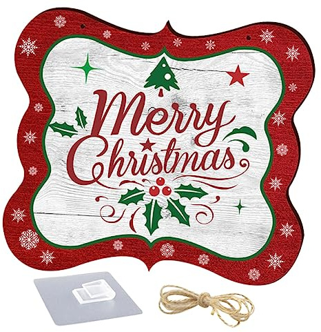 MAGICLULU Herzlich Willkommen Türschild Weihnachten 'Merry Christmas' Wanddeko Für Die Haustür Rustikale Weihnachtsdeko Für Feste Große Holzschriftzüge Für Festliche Anlässe Und Heimdekoration