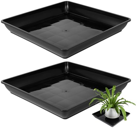 BESPORTBLE 2 Pezzi Sottovaso Quadrato per Piante: Sottovaso in Plastica per Piante Vaschetta Gocce per Vasi di Fiori - per Interni Ed Esterni 35 00X35 00X4 80 Cm