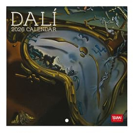 Legami Väggkalender 2026 Salvador Dali, 12 månader och årsplanerare på 6 språk, utrymme för anteckningar, stjärntecken, internationella helgdagar, 18 x 18 cm