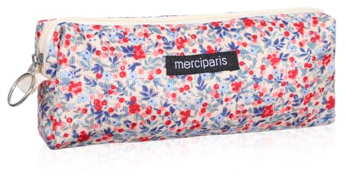 HJZHII Trousse à crayons floral rétro en velours doux Bureau, université, maquillage pour femme, beige