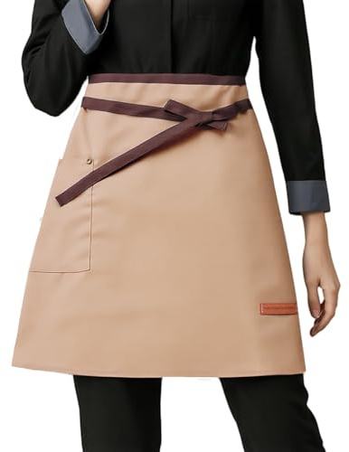 QINGZY Kurze Vorbinder Arbeitsschürze, Halbe Kochschürze, Taillenschürze mit Tasche, Wasserdichte Kellnerschürze Kurz, Kurze Schürze Barista, Halbschürze Damen Herren, Kurze Küchenschürze