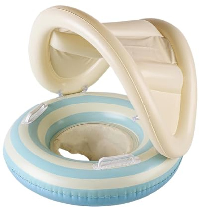 Flotador Hinchable para Bebé,Bouee Bebe con Toldo,FlotadorBebe ConSombrilla