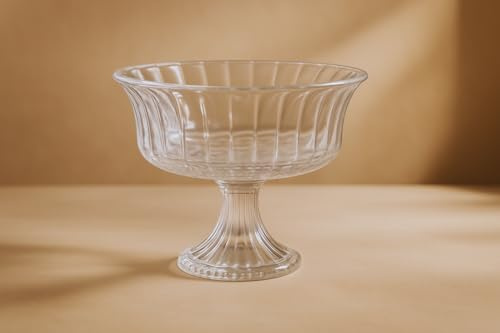 Stor fruktskål stor salladsskål glas glasskål med fot bordsfäste skål för frukt fruktskål dekorativ skål med fot godisskål reliefmönster stor glasskål dekoration skål frukt fruktskål glas