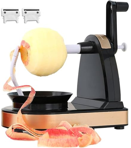 Peeler multi-fruits 2.0, trancheuse éplucheuse de pomme, machine à épluche et légumes à pointe à la main, 2 lames en acier inoxydable remplaçables avec base non glissante, pour la cuisine (A)