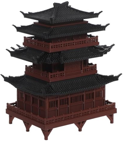 BESPORTBLE Miniature Chinoise Imprimée Ornement de Jardin Zen Modèle Architecturale pour Bonsai Micro Paysage Aquarium Décoration
