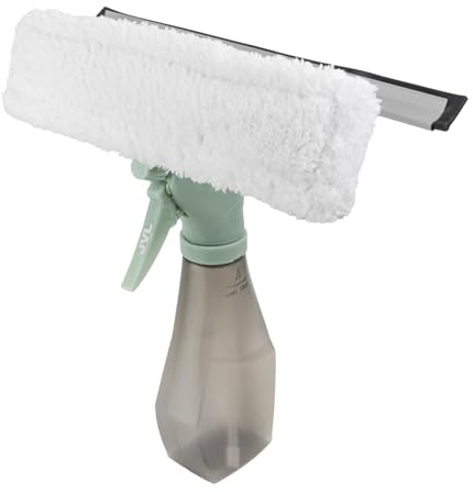 JVL 3-in-1 Window Cleaner with Sponge & Squeegee, Multi-Purpose Glass Cleaning Tool