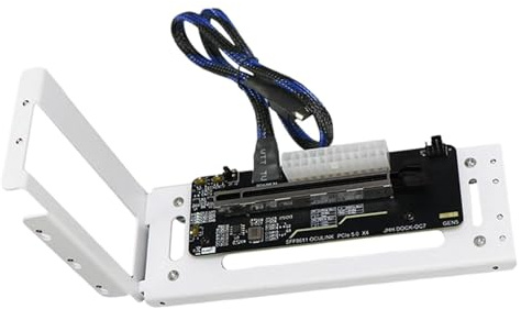 Yunmeryker External Graphics Card for Laptops, Graphics Card Dock Adapter with Metal Stand for Stable Performance, Versatile Use, Supply for Gaming, White