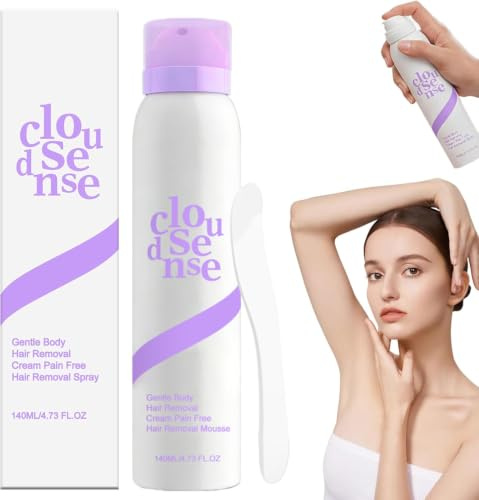 Cloud Sense Hårborttagningsspray, Skonsam Kroppshårborttagare, Cloud-Sense Silkeslen Smärtfri Hårborttagningsspray För Kvinnor och Män, Snabb och Effektiv Hårborttagning