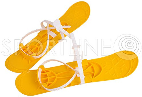 Marmat SKI Skier Kinder BINDUNG + Stöcken Kinder-SKI Langlauf 5 Farben 40 cm (Gelb)
