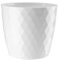 KORAD Cristal Indoor Flower Pot Covers without Drainage Holes. Round, Plastic Plant Pots Container for all Houseplants. 9 Modern Colours and 7 Sizes (12 cm - 4.7 inches, White)