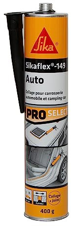 SIKA - Mastic carroserie - Sikaflex-149 Auto Noir - Multi-supports - Etanchéité, collage, réparation, raccordement, assemblage sur carrosserie auto et camping-car -300ml