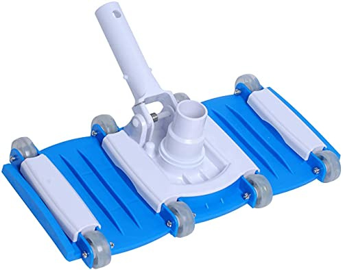 Poweka Limpiafondos Manual Cabezal de Cepillo 14 para Aspiradora de Piscina, Aspiración Flexible con Mango de Poste