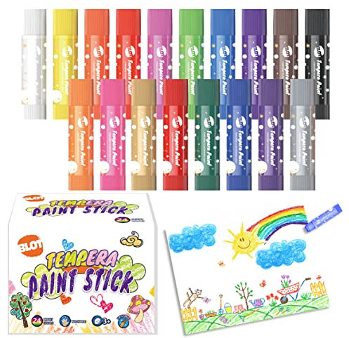BLOT 18 Farben Wachsmalstifte für Kinder Wachsmalstifte Ungiftig Malstiften Sticks für Kinder Kleinkind Erwachsene Papier Holz Glas Keramik