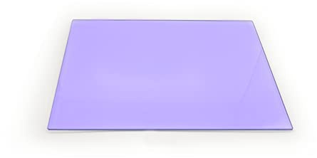 Clear Glass Chopping Board with Plain Purple Print - Size 30cm x 20cm - Non Slip Glass Worktop Savers for Kitchen - Great Worktop Protector for Any Food prep