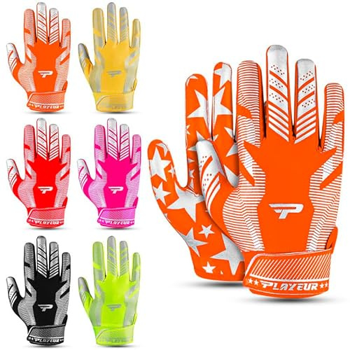 PLAYEUR Star Pro 3.0 Gants de football pour jeunes avec serviette de qualité supérieure Technologie avancée GripPro pour la paume en silicone extra collante Légers et perforés pour adultes et jeunes