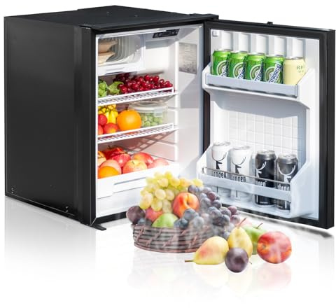 Smad 85L Kompressor Kühlschrank 12V, 12V Camping Kühlschrank, für Caravan, 6L Gefrierschrank, Schwarz