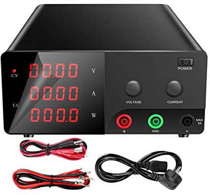 Fuente de alimentación lineal 15V 60A 900W Alta precisión Ajustable LED Conmutación DC Fuente de alimentación Laboratorio 30V 30A 20A 100V 5A(Nero,15V 30A)