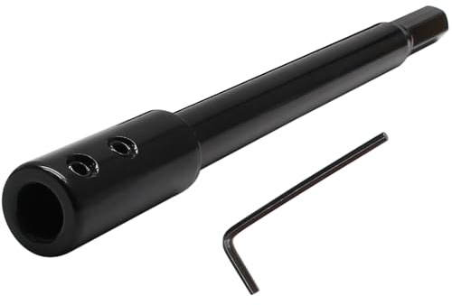 Opfiue 7Inch 3/8 Hole Saw Extension Chuck, Reducing Locking Impact Extension Hex Shank for Drilling/Professional Drillers（Black）