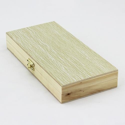 Mikroskop-Aufbewahrungsbox aus Holz für 50 Objektträger mit sicherem Eisenschloss, Labororganisationskoffer für wissenschaftliche Experimente und Forschung (50 Stück)