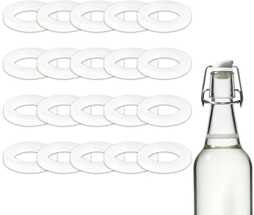 20 Silikondichtungen für Bierflaschen – hermetischer Ersatz für Flaschen mit Drehverschluss, kompatibel mit Grolsch