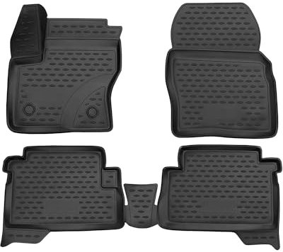 OMAC Gummimatten Fußmatten kompatibel mit Ford Kuga 2013-2019 TPE Automatten Schwarz 4X