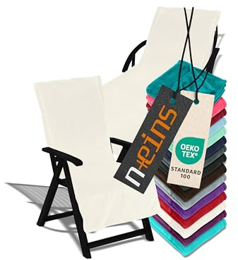 npluseins Cuscino per mobili da giardino – Rivestimento con cappuccio – Flausch 1521.2199 – Lettino da giardino ca. 70 x 200 cm, bianco