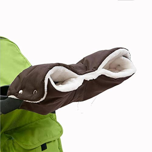 Passeggino scaldamani per passeggino e passeggino, con calda morbida flanella, impermeabile, antivento, misura universale per passeggino (marrone)